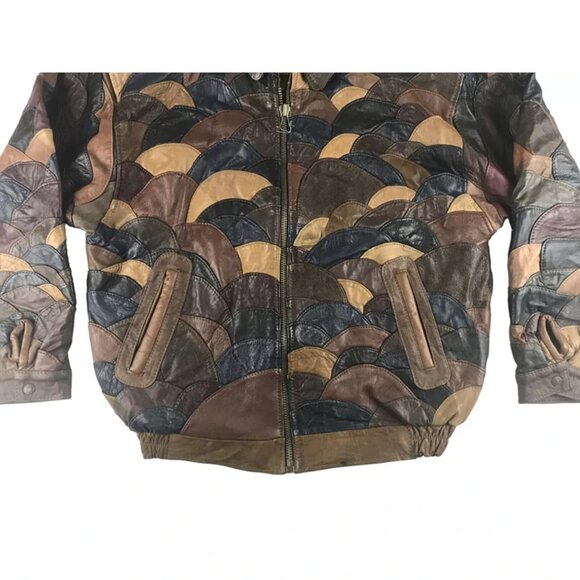 Asorcueros Mens Multicolor Collared Long Sleeve Pockets Full Zip Jacket Size M - Picture 3 of 10